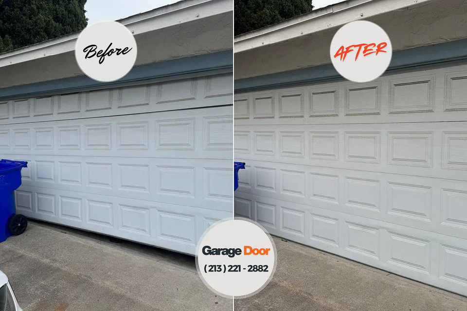 Before and after: garage door repair Sanbornville, NH